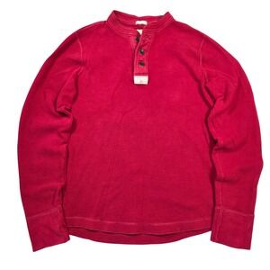 Vtg Abercrombie &‎ Fitch Mens M Waffle Knit Muscle Fit Long Sleeve Henley Shirt